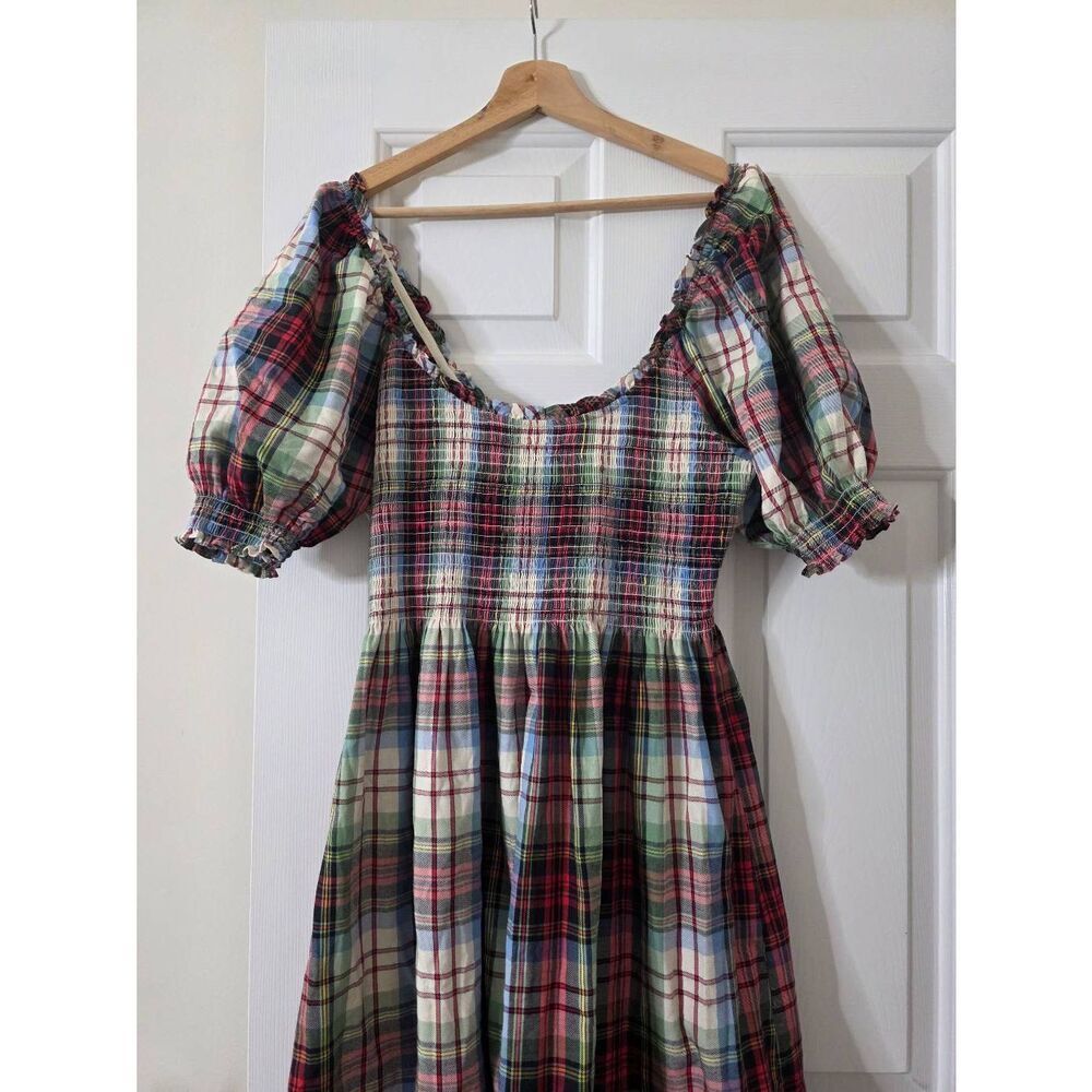 Hill House Home The Louisa Nap Dress in Ivory Tartan XL - Picture 4 of 9